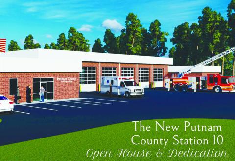 An artist’s rendering shows the expected final construction for Putnam County’s new Station 10, where an open house will be held Monday. PUTNAM COUNTY’S FACEBOOK PAGE