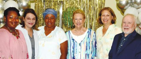 Pictured, from left, are library manager LaChelle Jordon, ARLS Executive Director Stacy Brown, Trustees Patricia Hurt, Gail Farmer, Lynn Hobbs and Stanley Lines. Missing: ARLS Board Chair Mike Mize and Trustee Georgette Craig. IAN TOCHER/Staff