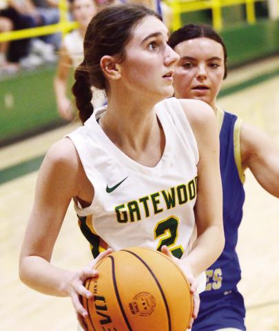 Junior Sarah Mansfield played well against Piedmont, but she and her Gatewood teammates just couldn’t match the scoring prowess of the visiting Lady Cougars. IAN TOCHER/ Staff