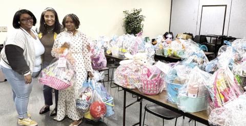 DFCS coordinators carefully organized and distributed Easter baskets for last year’s event, ensuring children in foster care and those in need experience the joy of the season. CONTRIBUTED