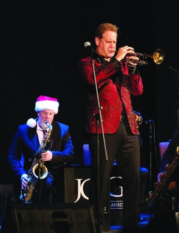 Joe Gransden hits the right notes on the trumpet with John Sandfort on tenor saxophone. LEIGH LOFGREN/Staff