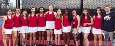 Pictured from left are Carloyn Thomas, Emily Hardie, Joelle Lukens, Vidhi Raiyini, Giana Hamlin, Hannah Erickson, Aaliyah Pennamon, Kadence Fox, Daniela Cruz-Perez, AddieGrace Usry and Coach Christian Keiser. CONTRIBUTED