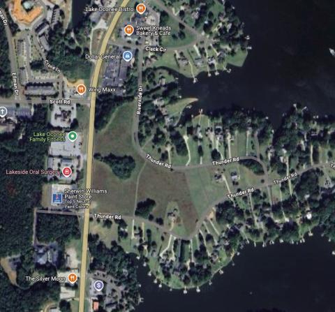 The area beneath and around the pointer is slated for commercial development, but nearby Thunder Valley residents insist it must adhere to long-established stipulations. GOOGLE EARTH