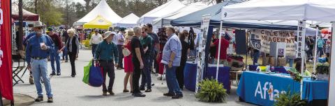 Participants gather at the big event to peruse the tents and support exhibitors. This year the event will have 144 exhibitors. CONTRIBUTED