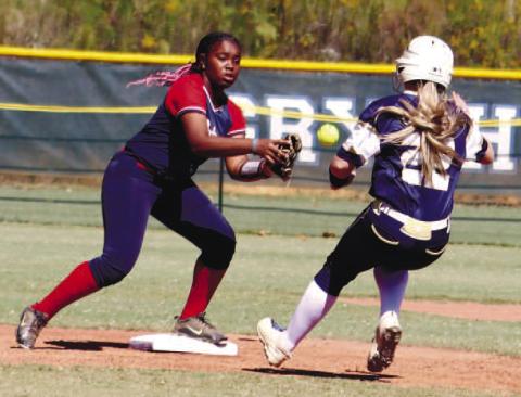 Taylor Eubanks comes in for a play at second.