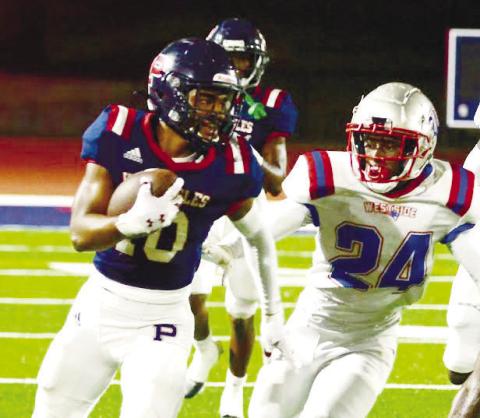 Putnam junior Cory Foster (10) made several carries for the War Eagles against Westside last week and no doubt will be looking for more this Friday against Glenn Hills. IAN TOCHER/Staff