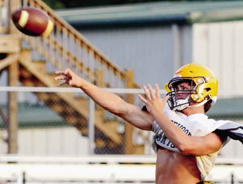 Entering his third season as the Gators’ starting quarterback, senior Ames Johnson is expected to be a leader on and off the field as Gatewood seeks a return to the state championship game in December. IAN TOCHER/Staff