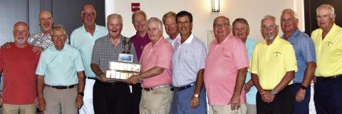 Team Popp members (l-r): Jay Griffin, TK Kerstetter, Ralph Kuhnert, Bob Kalember, Tim O’Leary (Commissioner Emeritus), Dave Angner, Al Popp (Team Captain), Steve Gray, Chuck Shaheen, Jim Todoroff, Tom Lynn, John Kelly, Mike Fuller, Jim Donaldson. Not pictured are Dave Benson, Harry Cardillo, Tom Glisson, Arnie LeClair, Joe Shea, Mike Sullivan, Lou Valentic. CONTRIBUTED