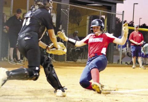 Sammantha Spisak is safe at home for Lady Eagles.