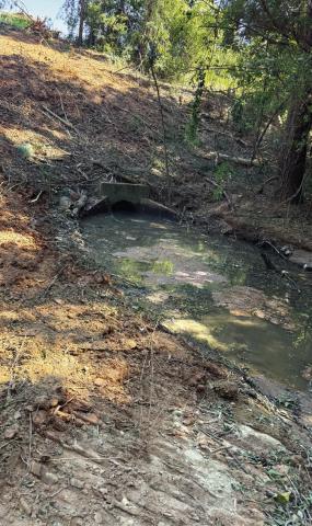 A sinkhole under the Putnam County Primary School car line requires repair. (CONTRIBUTED)