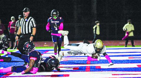 Putnam County appeared in disarray almost all night last Friday as the visiting Thomson Bulldogs racked up a 50-point advantage in winning 56-6 at Al Reaves Field in Eatonton. CHARLES JORDAN/Staff