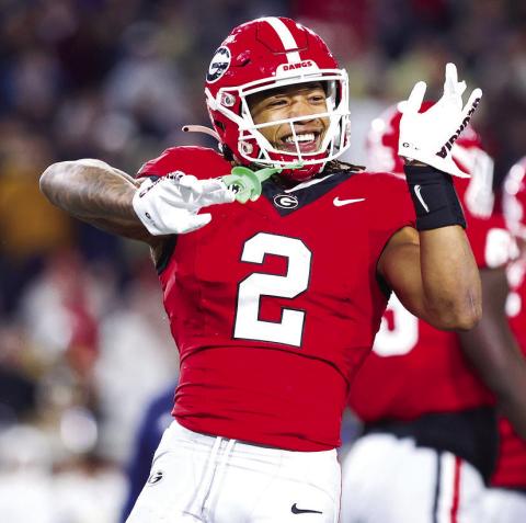 Senior running back Kendall Milton led the Bulldogs in rushing against the Yellow Jackets on 18 caries for 156 yards and two touchdowns. COURTESY OF UGA ATHLETICS