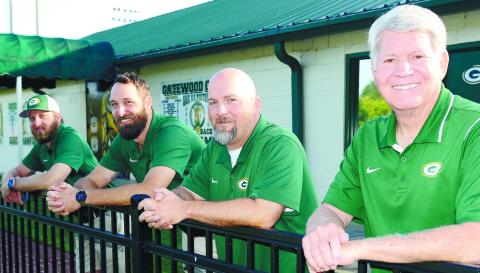Gatewood’s assistant coaches include (l-r) Andrew Ringer, Josh Ringer, Tyler VanDusen and Mike Kelly. IAN TOCHER/Staff