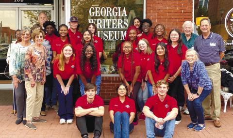 Accompanied by Georgia Writers Museum board members, the new 2023-2024 GWM Junior Board includes (in no particular order): Jocelyn Acosta Oliveros, Jasmine Burke, Jonquail Coats, Ti Davis, Seth Harris, Andrew Hildreth, Camiyah Jones, Kyreah Martin, Vianney Martinez, Dakotah Mincey, Scarlett Monje, Emma Jo Parham, Marielle Peguero Polanco, Celia Romero, Bryant Ruff, Cillian Stanley, Sean Strickland, Tywreana Wingfield, and Mark Winslette. CONTRIBUTED