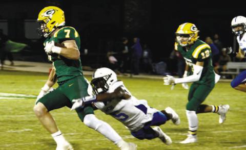 Evan Bennett (7) made several strong runs for the Gators and caught a touchdown pass, but it wasn’t enough to stop the CFCA Lancers Sep.29.