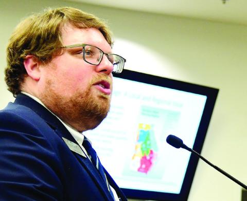 MGRC Executive Director Greg Boike spoke before the Eatonton City Council twice on Monday night. (Ian Tocher/Staff)