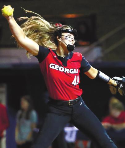 Right-hander Madison Kerpics goes 400-plus pitches. ASHLEY RAY/UGA Athletics