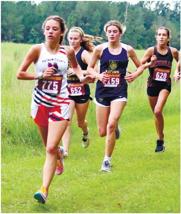 Alyssa Pennington finished first overall for Putnam County’s Lady Eagles varsity cross-country team. ARELLA CASH/Staff