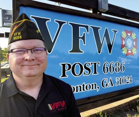 Post 6686 Commander Brian Alliston is bringing new ideas and plans to the Eatonton veterans’ institution, including a planned move from its current location, potentially to southern Putnam County. IAN TOCHER/Staff