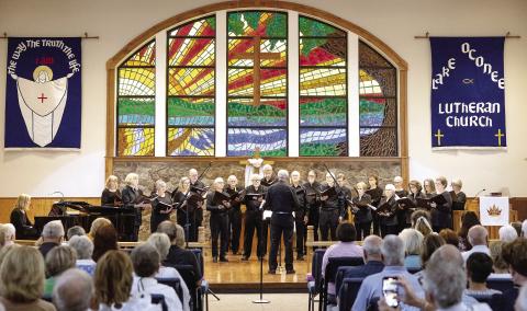 The East Georgia Concert Chorale sings at Lake Oconee Lutheran Church’s benefit concert. LEIGH LOFGREN/Staff