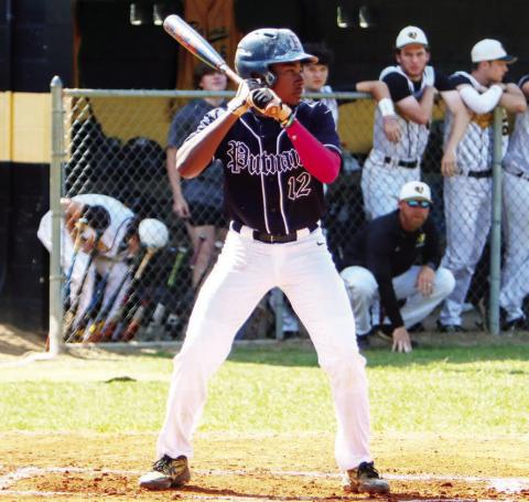 Putnam County's BJ Ruff during an at-bat against Worth County in the first round of the Class AA playoffs last April. (LANCE MCCURLEY/Staff)