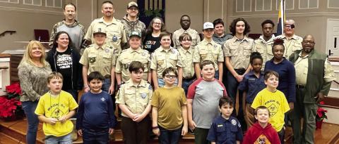 Last year’s combined Christmas program at Eatonton First Methodist Church involved members, parents, and leaders of Scout Troop 310 and Cub Scout Pack 34. CONTRIBUTED