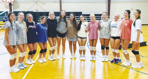 The Gatewood girls volleyball team looks to make some headway this season under rookie head coach Hannah Getty (center). CONTRIBUTED