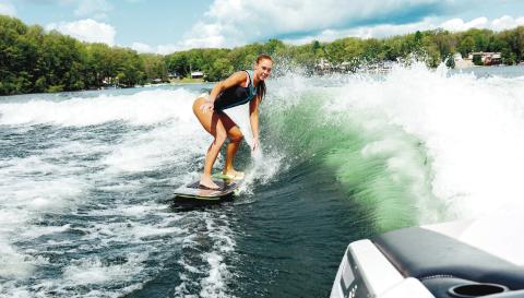 Purpose-built wakeboard boats are capable of creating sizable wakes that now must originate at least 200 feet from shore or structures, according to new Georgia law. Courtesy Benjamin Klaver/Unsplash.com