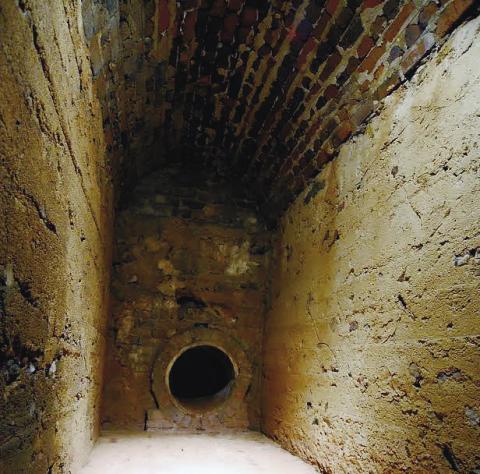 An intricate, curved brick roof caps brick walls surrounding the entrance to a mysterious tunnel beneath the front porch of Diana and Michael Homeier’s historic home in Eatonton.