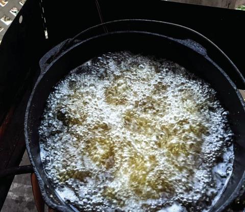 Cast iron Dutch oven fish fry. CONTRIBUTED