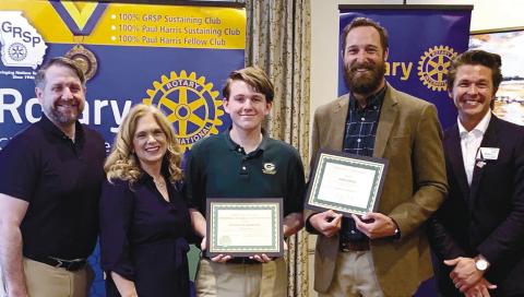 Bryan Coker, Rebecca Coker, Bryce Coker, Josh Ringer, and Rotarian Dr. Tyler Franks. CONTRIBUTED