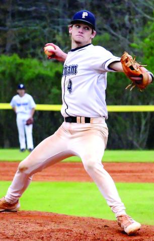 Pitcher Hunter Holder (4) was dominant for Putnam County in last week’s 6-1 win over Thomson. TREY NORRIS/Staff
