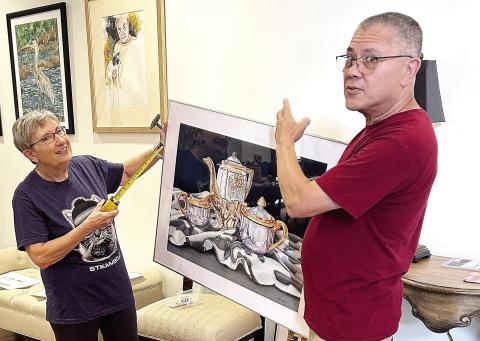 Artwork is prepared for display as part of the GWS Member Exhibition from Sept. 16 to Oct. 26 at Festival Hall in Greensboro. (CONTRIBUTED)