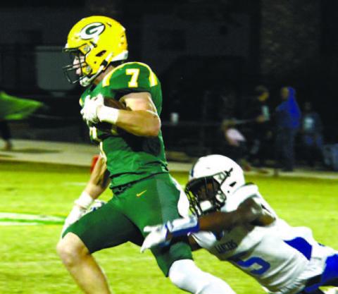 The strong play of Gatewood’s Evan Bennett (7) this season drew the attention of University of North Carolina recruiters, resulting in a full scholarship offer for the 6-foot-3, 205-pound junior. IAN TOCHER/Staff
