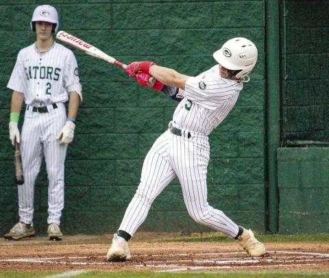 Gatewood junior Caleb Riser (right) has been doing a good job lately, both at the plate and running the bases. TREY NORRIS/Staff