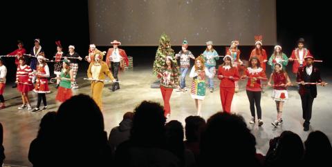 Members of the PCHS Musical Theatre class perform to the theme song from “Elf.”