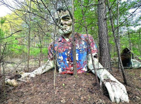 A shot of the giant where he sat for 26 years with his legs a short distance away. PHOTOS CONTRIBUTED BY JOEL BAKER