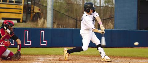 Gates Lanzarone (28) sends a single into left field. ARELLA CASH/Staff