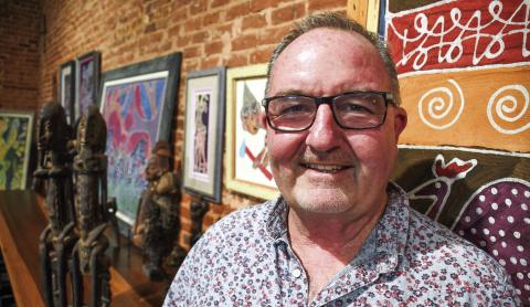 Athens resident Paul Deaton is looking forward to showing off his find of West African art that he hopes to sell most of Oct. 11-20 while on display at Barrel 118 in Eatonton. IAN TOCHER/Staff