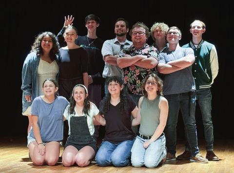 Coffee House performers at The Little Theatre included (back row, l-r): Kellsey Ortega, Anne O’Neill, Ethan Poole, Dillon Schremmer, Seth Wicker, Walker Cannon, Nathan Smith, McCormick Anderson; and (front row, l-r): Lily Garcia-Carreras, Elisa Garcia-Carreras, Helen Garcia-Carreras, and Anenaca Simpson. EMME CLAUSE/Staff