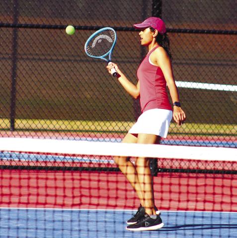 Vidhi Raiyani saves a point during a match last week. ARELLA CASH/Staff