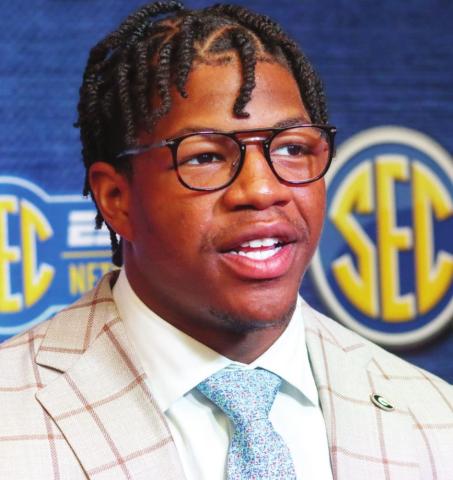 Georgia outside linebacker Nolan Smith, a Savannah native, talks to the media about the Bulldogs not getting complacent. BRENDAN KOERNER/Staff