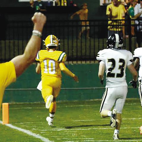 Quarterback Ames Johnson (10) opened the scoring for Gatewood with a 67-yard run in the 2nd quarter.