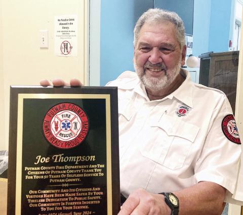 Joe Thompson recently retired after 50 years of service in Putnam County. (LYNN HOBBS/Staff)