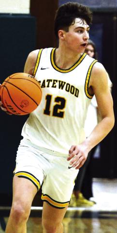 Matt Allen, the team's leading scorer, brings the ball up the floor in a game earlier this season. IAN TOCHER/Staff