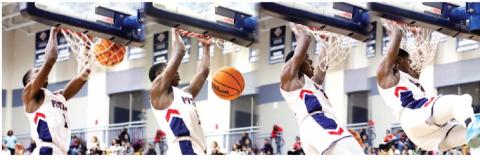 War Eagles’ senior Eren Banks (1) goes up for a dunk against Jasper County. ARELLA CASH/staff