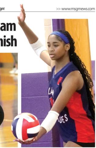 Freshman Avery Abrams prepares to serve for the War Eagles. BRAD HARRISON/Staff