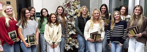 Gatewood’s Lady Gators softball team gathered for a postseason banquet and awards presentation Dec. 8 at the school near downtown Eatonton. CONTRIBUTED