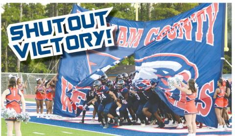 The Putnam County War Eagles take to the field for their home opener earlier this season, in which they won the first of what is now a three-game winning streak. IAN TOCHER/Staff