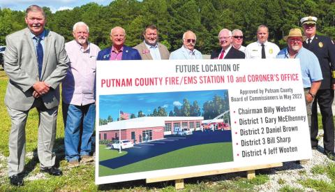 County and state officials gather at the site of Putnam’s new fire/EMS station and coroner’s office. CONTRIBUTED